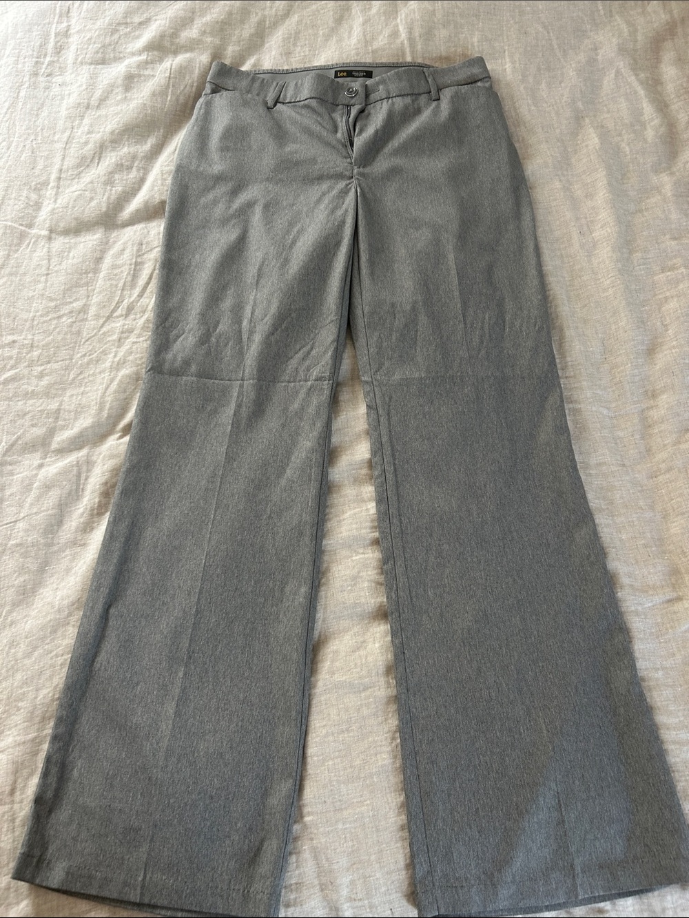 Lee Gray Straight-Leg Dress Pants